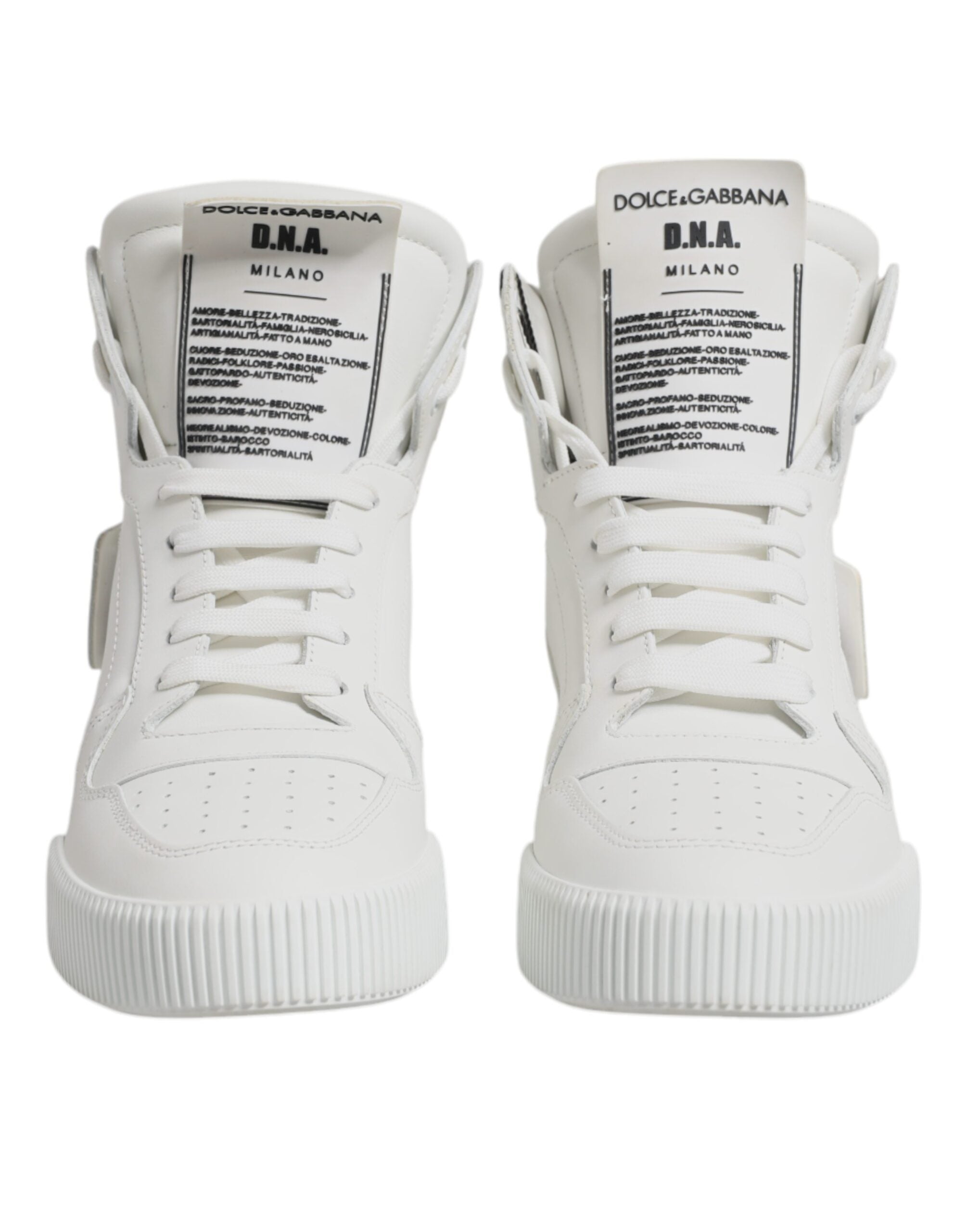 Dolce & Gabbana White Leather High Top Sneakers Shoes -   -  Dolce & Gabbana.