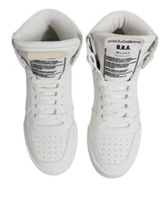 Dolce & Gabbana White Leather High Top Sneakers Shoes -   -  Dolce & Gabbana.
