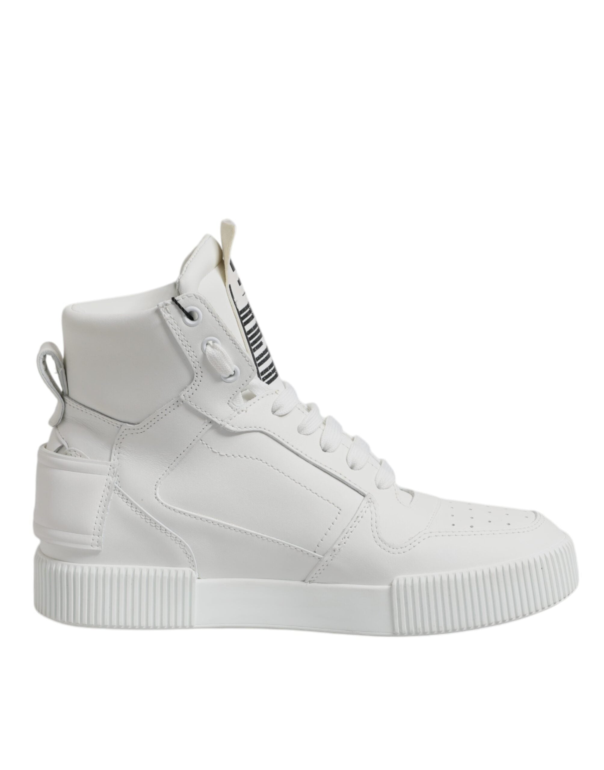 Dolce & Gabbana White Leather High Top Sneakers Shoes -   -  Dolce & Gabbana.