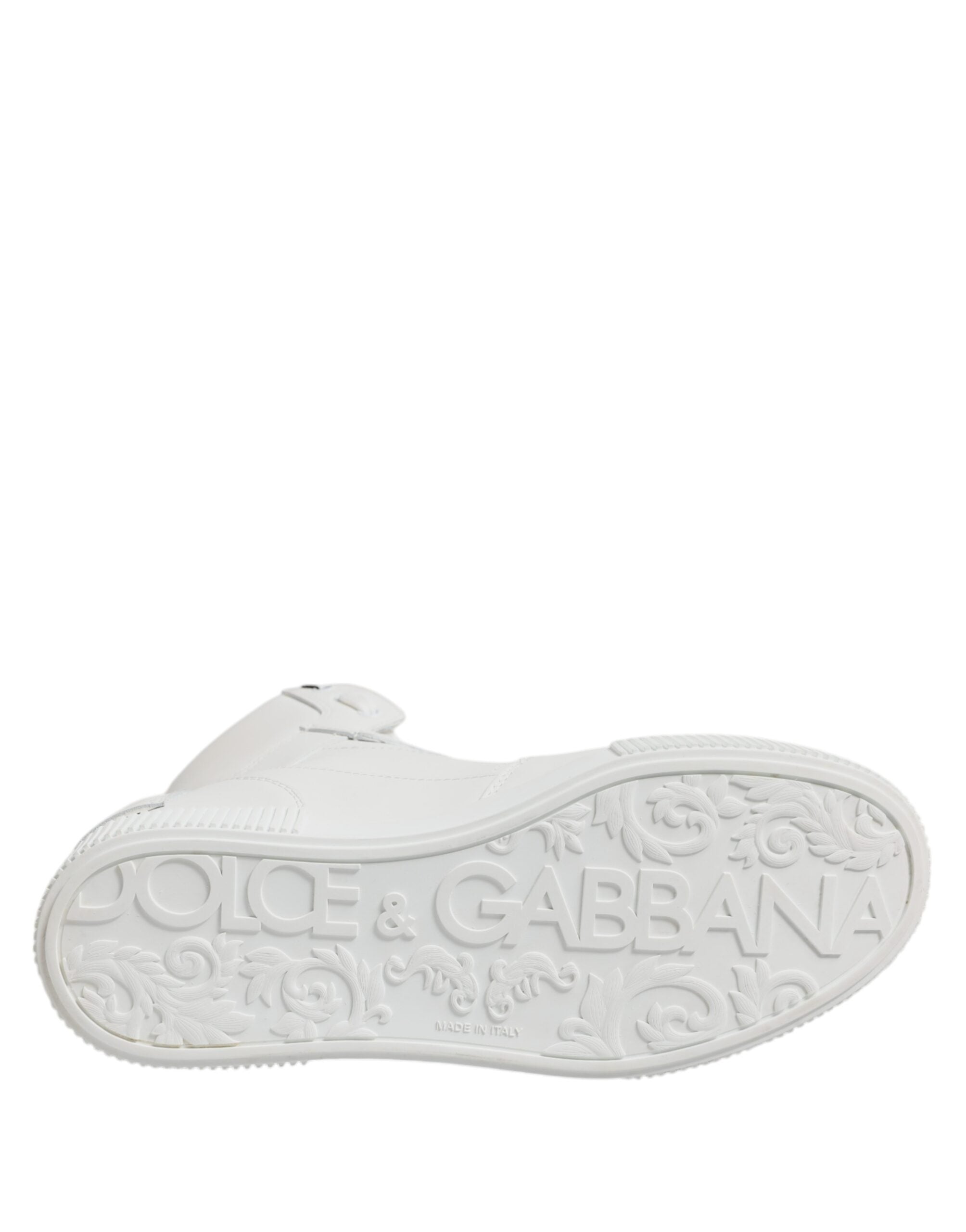 Dolce & Gabbana White Leather High Top Sneakers Shoes -   -  Dolce & Gabbana.