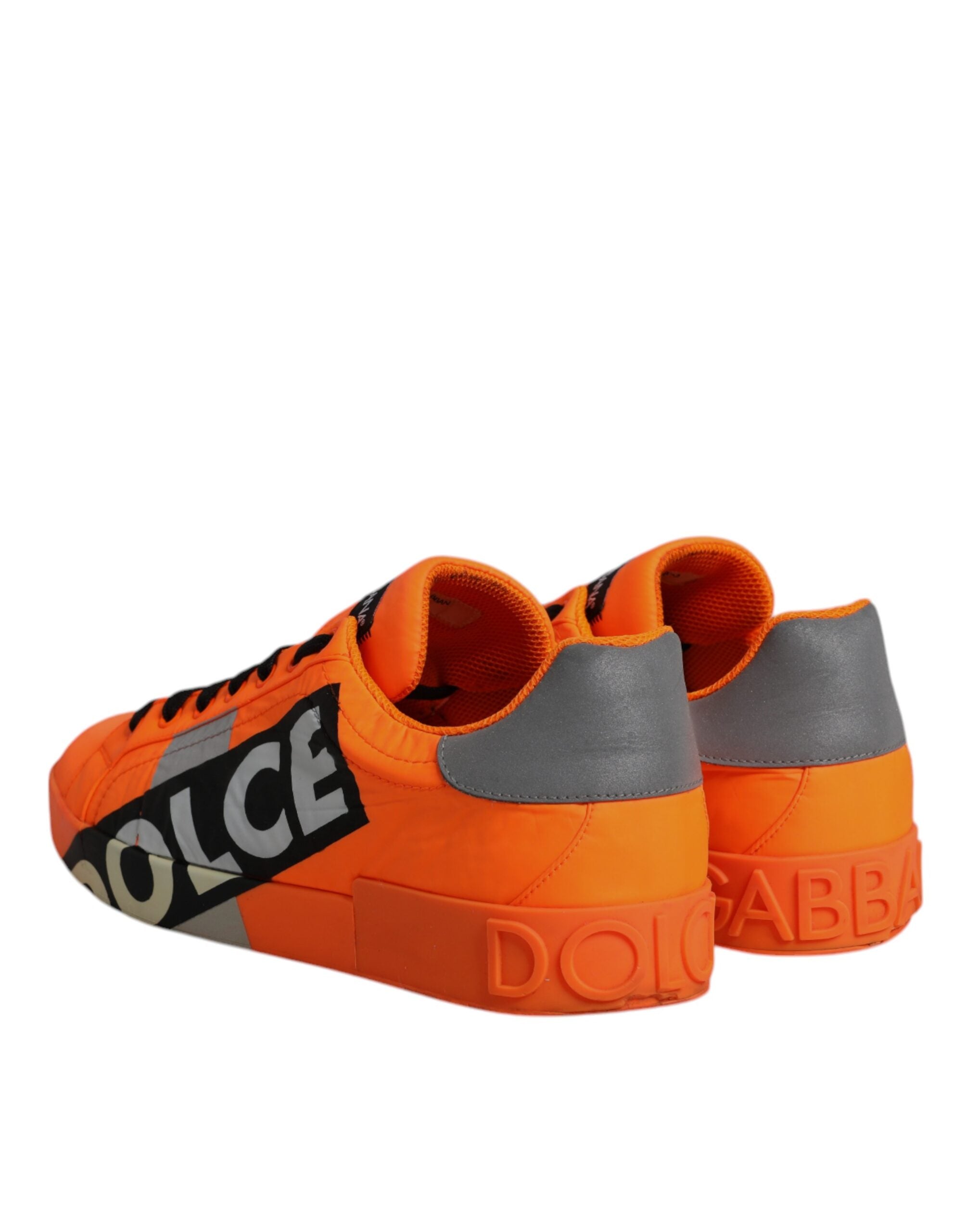 Dolce & Gabbana Orange Portofino Logo Tape Men Sneakers Shoes -   -  Dolce & Gabbana.