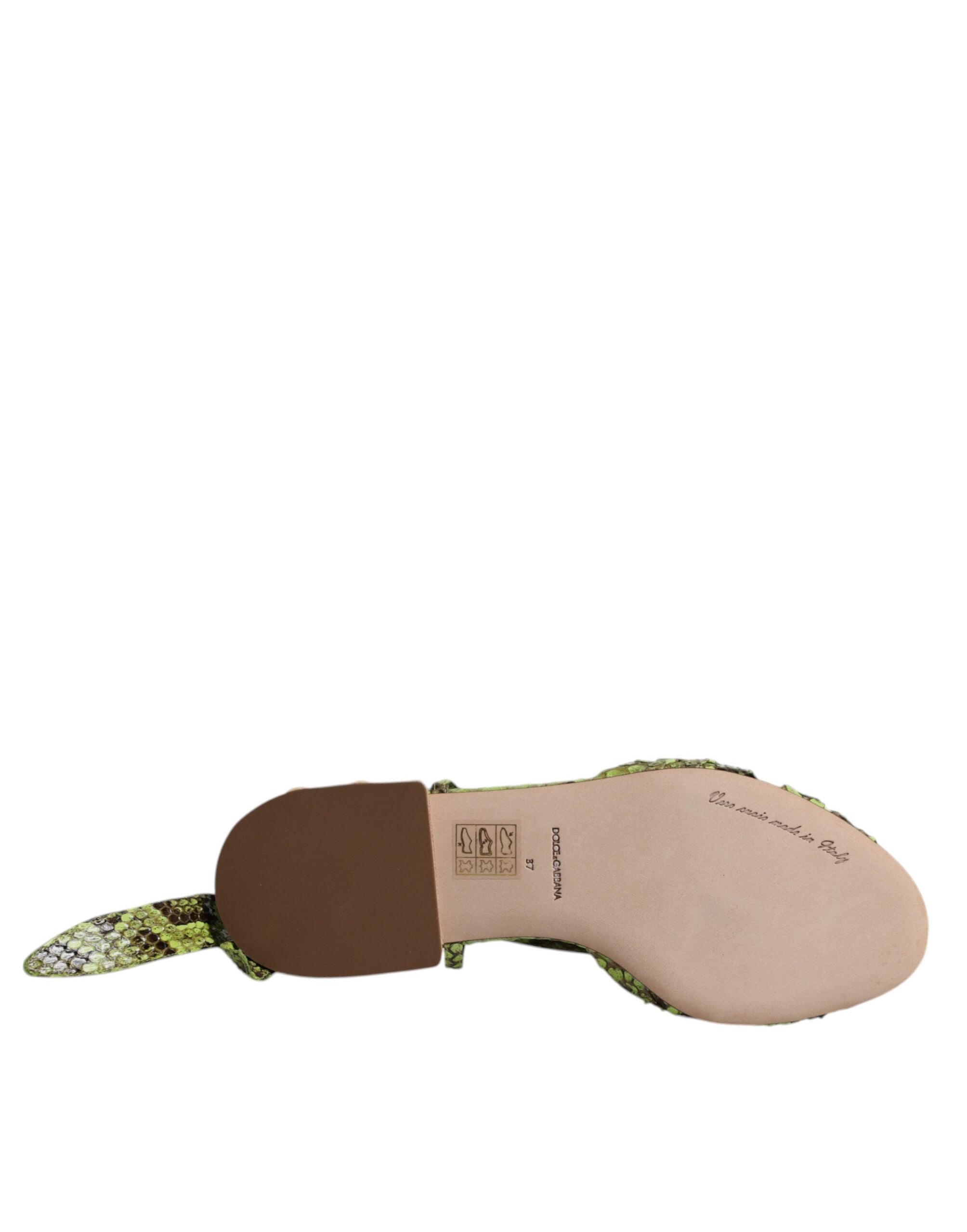 Dolce & Gabbana Green Animal Print Ankle Wrap Sandals Shoes -   -  Dolce & Gabbana.