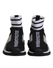 Dolce & Gabbana Black Gray Sorrento Socks Women Sneakers Shoes -   -  Dolce & Gabbana.