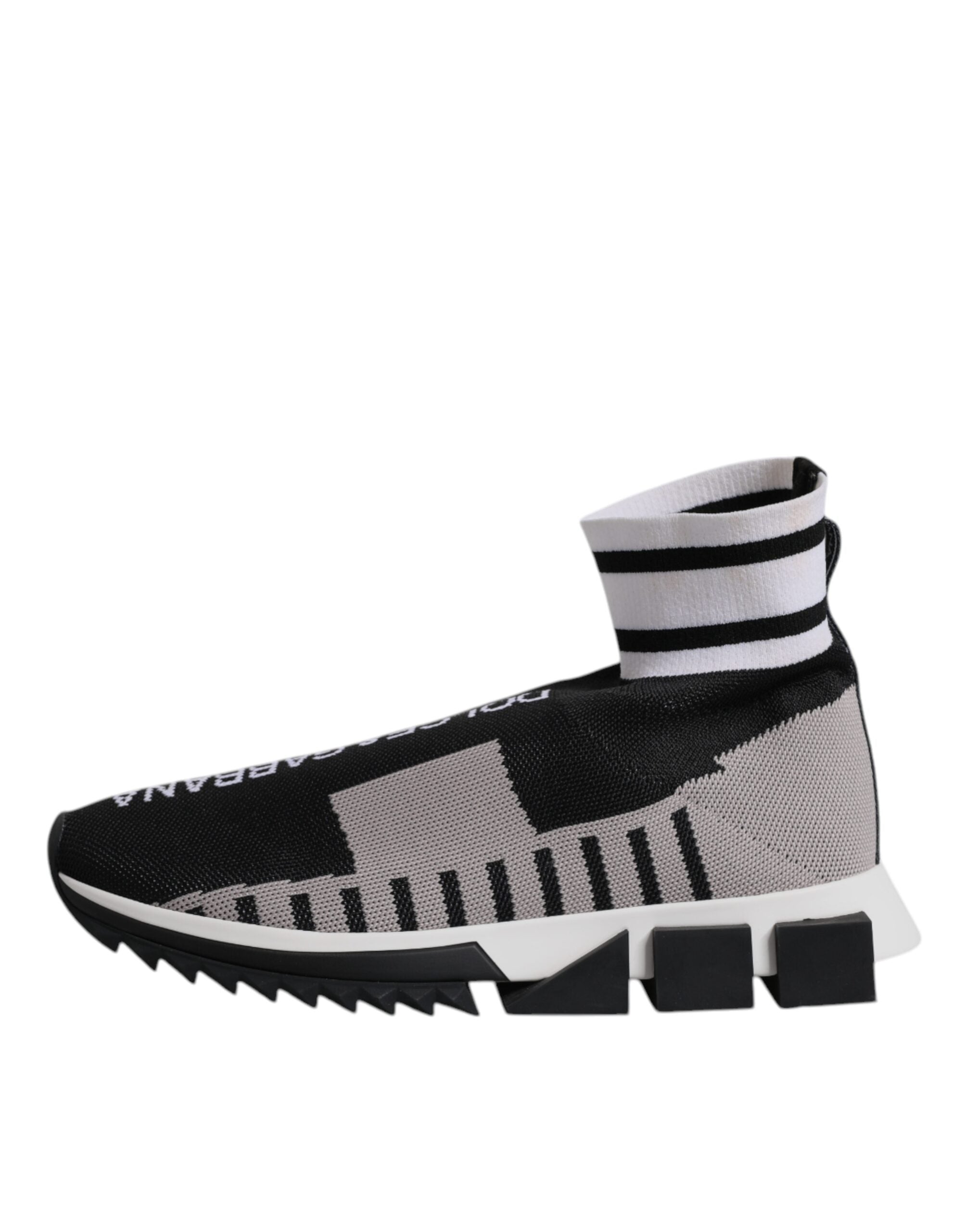 Dolce & Gabbana Black Gray Sorrento Socks Women Sneakers Shoes -   -  Dolce & Gabbana.