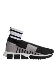 Dolce & Gabbana Black Gray Sorrento Socks Women Sneakers Shoes -   -  Dolce & Gabbana.