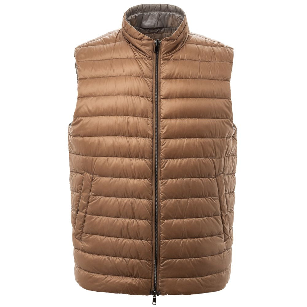 Herno Brown Polyamide Sleveless Jacket -  Vests for Men Suits -  Herno.