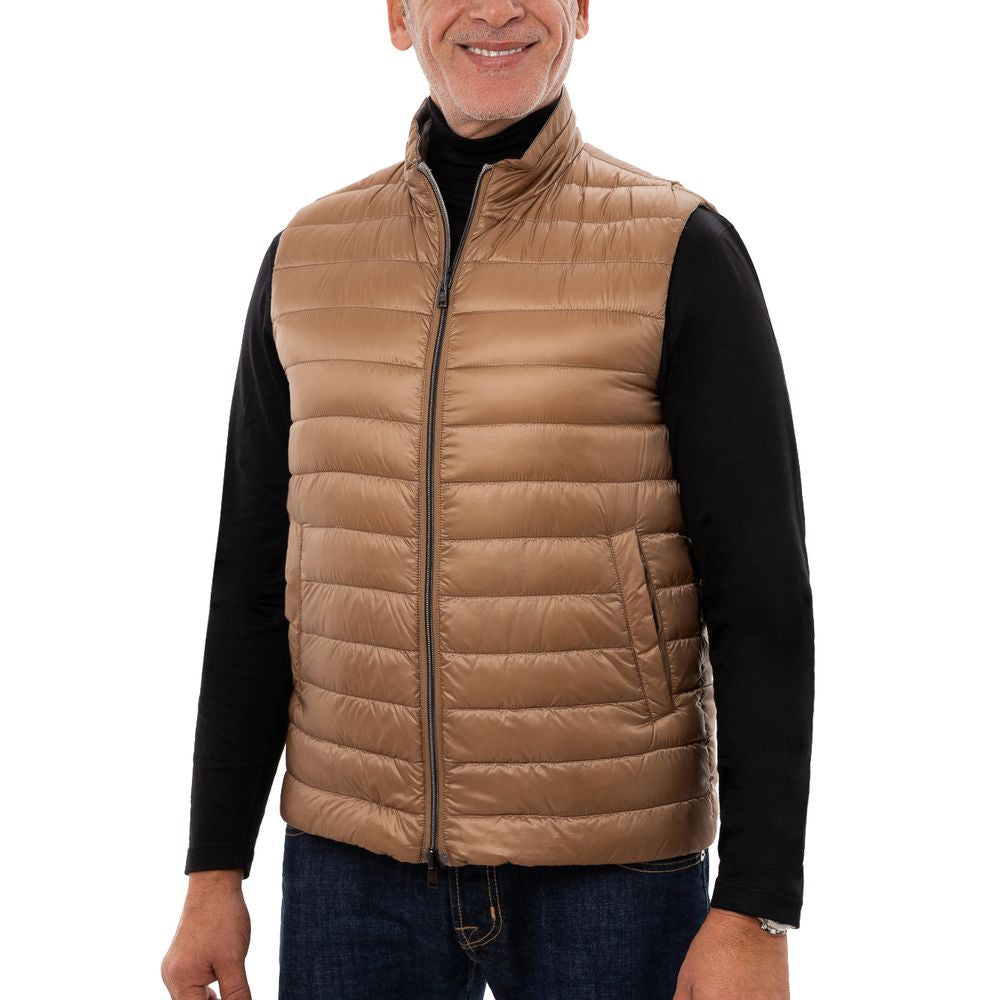 Herno Brown Polyamide Sleveless Jacket -  Vests for Men Suits -  Herno.