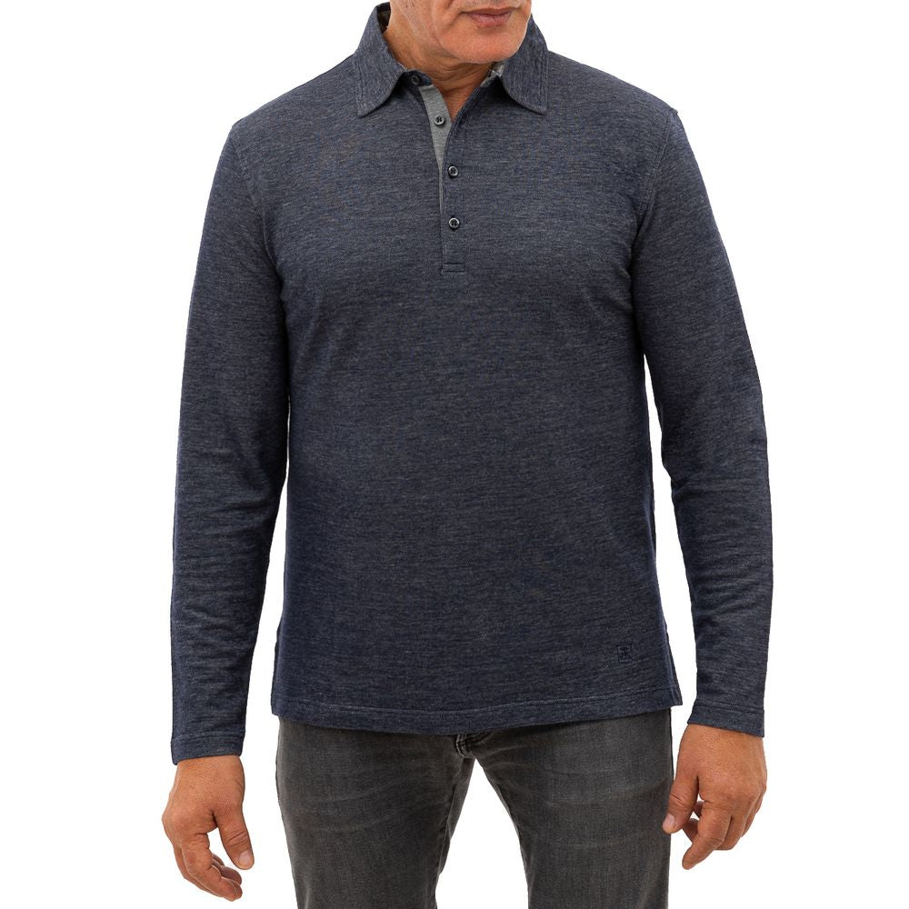 Corneliani Blue Wool Polo Shirt -   -  Corneliani.