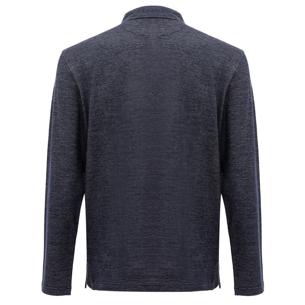 Corneliani Blue Wool Polo Shirt -   -  Corneliani.
