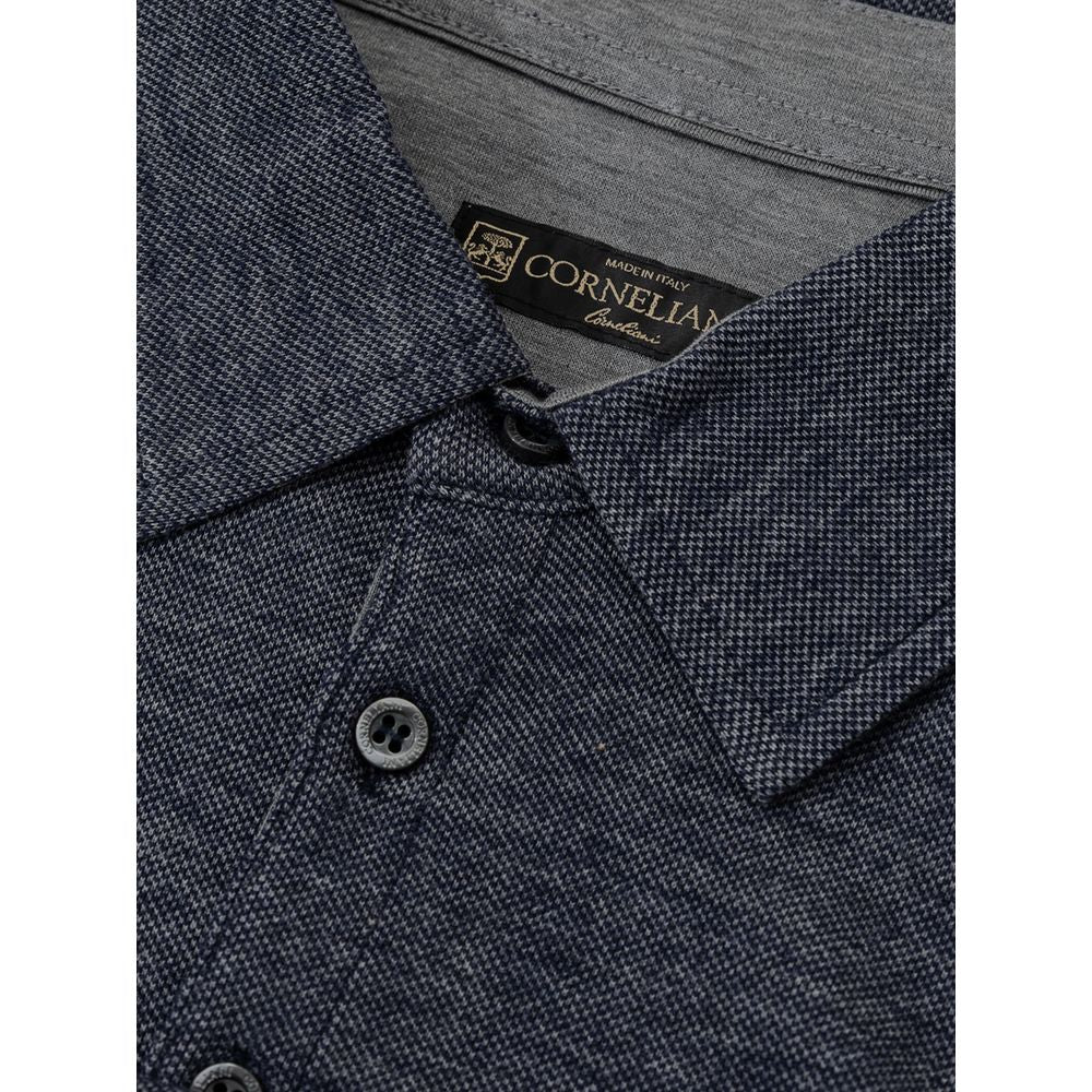 Corneliani Blue Wool Polo Shirt -   -  Corneliani.