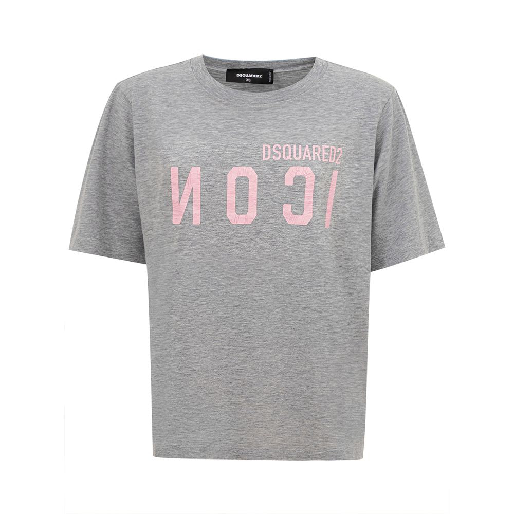 Dsquared² Elegant Gray Cotton Top for Women -   -  Dsquared².