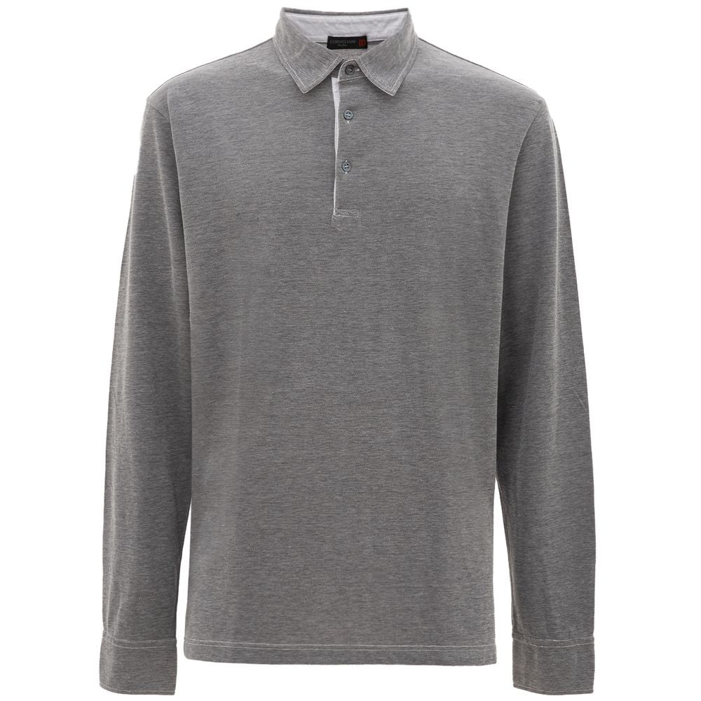 Corneliani Gray Cotton Polo Shirt -   -  Corneliani.