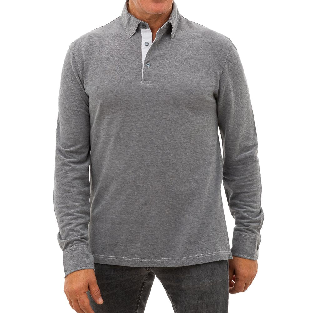 Corneliani Gray Cotton Polo Shirt -   -  Corneliani.