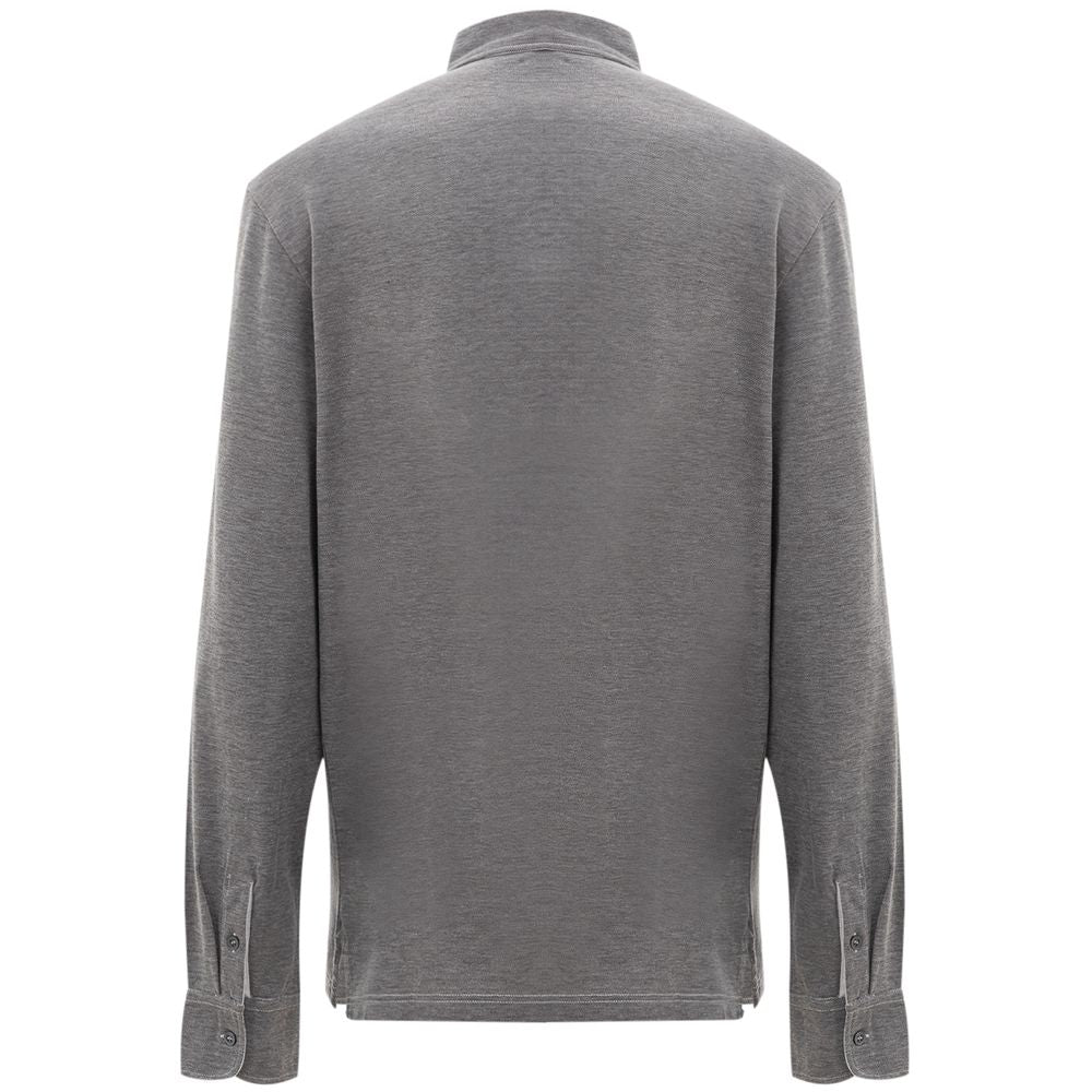 Corneliani Gray Cotton Polo Shirt -   -  Corneliani.