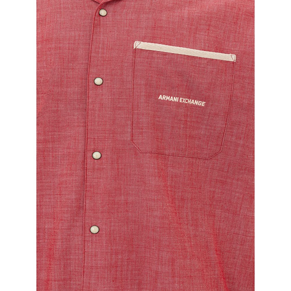Armani Exchange Crimson Cotton Classic Men's Shirt -   -  Armani Exchange.