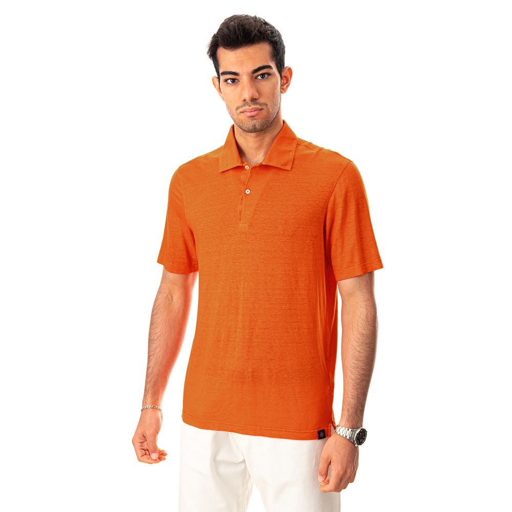 Gran Sasso Elegant Orange Linen Polo Shirt -   -  Gran Sasso.