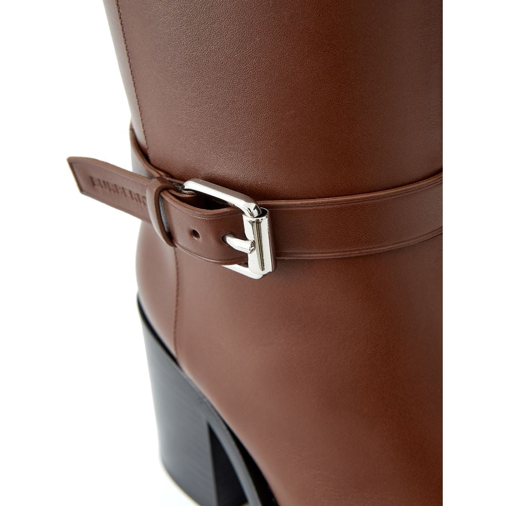 Burberry Brown Leather Boot -   -  Burberry.