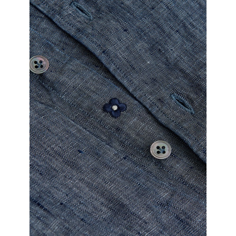 Lardini Elegant Flax Blue Shirt for Men -   -  Lardini.