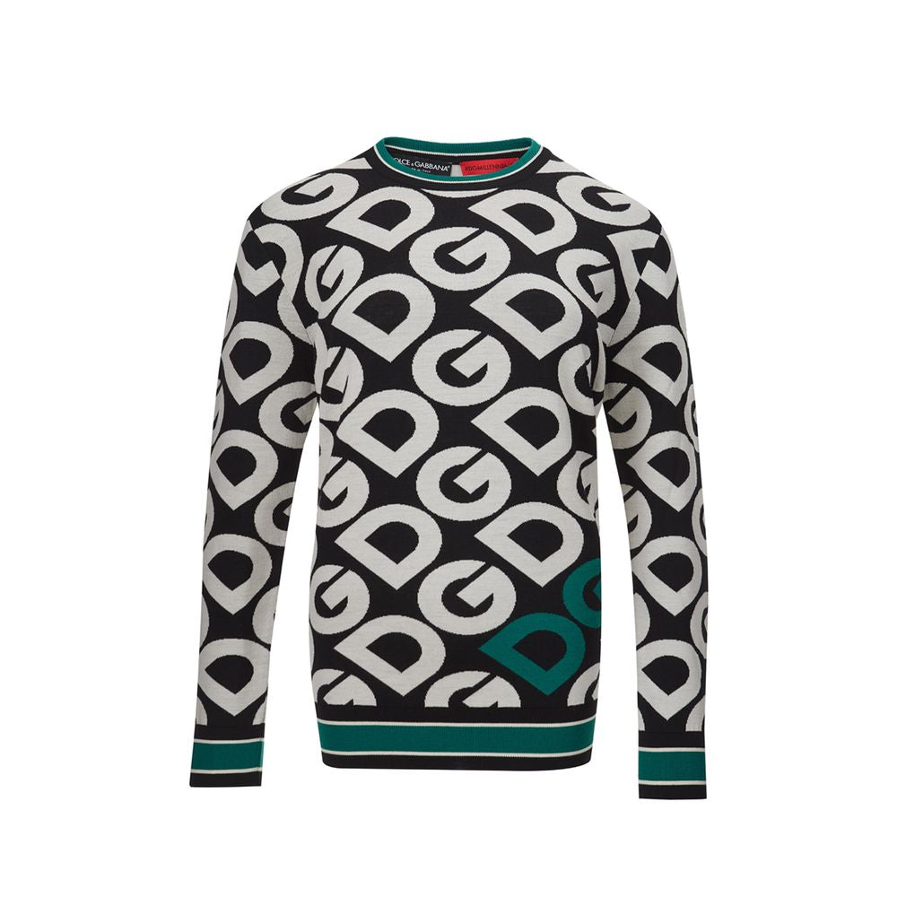 Dolce & Gabbana Elegant Black Cotton Sweater for Sophisticated Style -   -  Dolce & Gabbana.