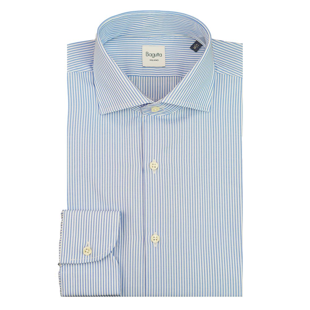 Bagutta Light Blue Cotton Men Shirt -   -  Bagutta.