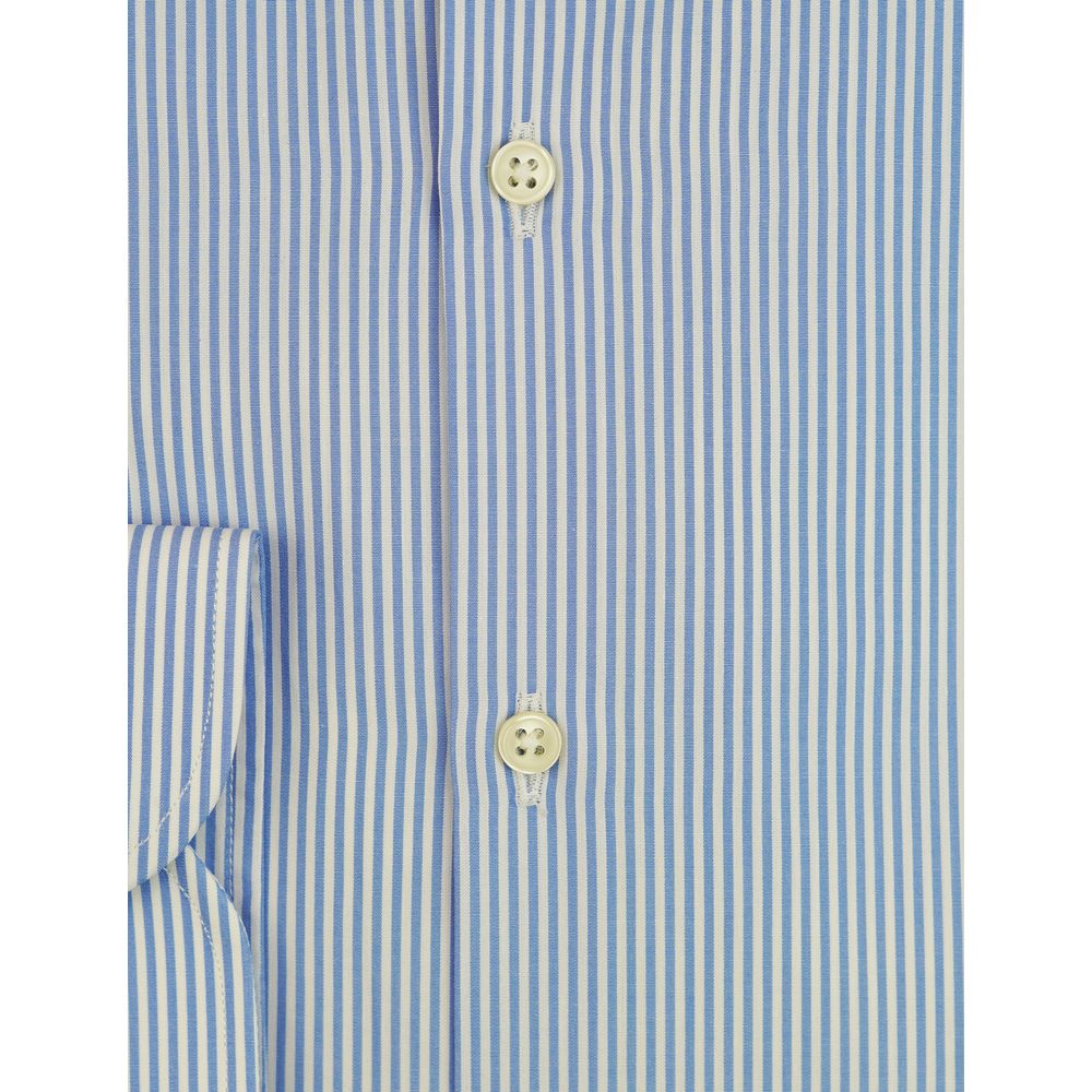 Bagutta Light Blue Cotton Men Shirt -   -  Bagutta.