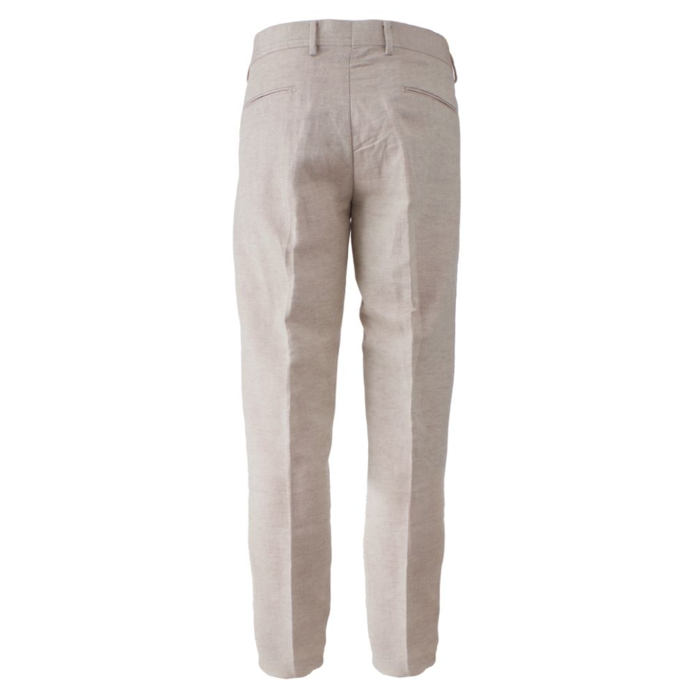 Yes Zee Beige Linen Jeans & Pant -   -  Yes Zee.