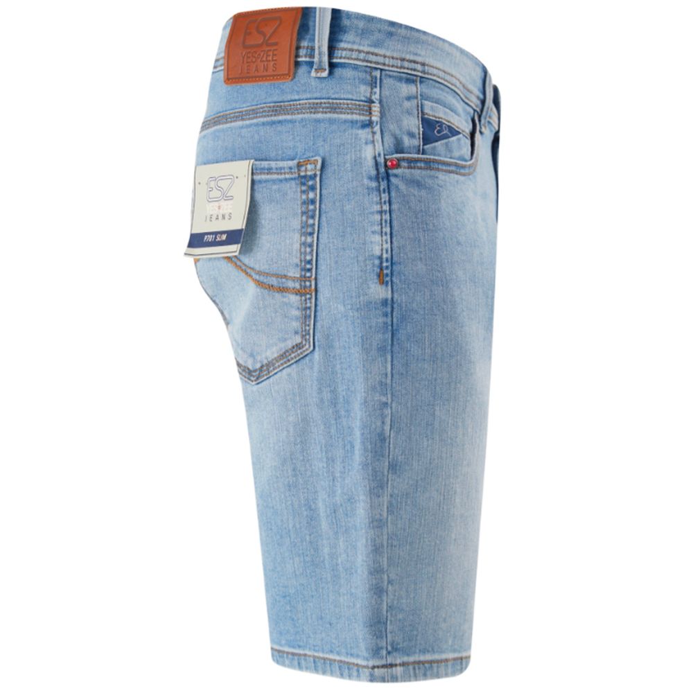 Yes Zee Light Blue Cotton Men Bermuda Short -   -  Yes Zee.