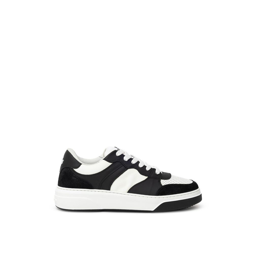 Dsquared² Black And White Leather Sneaker -   -  Dsquared².