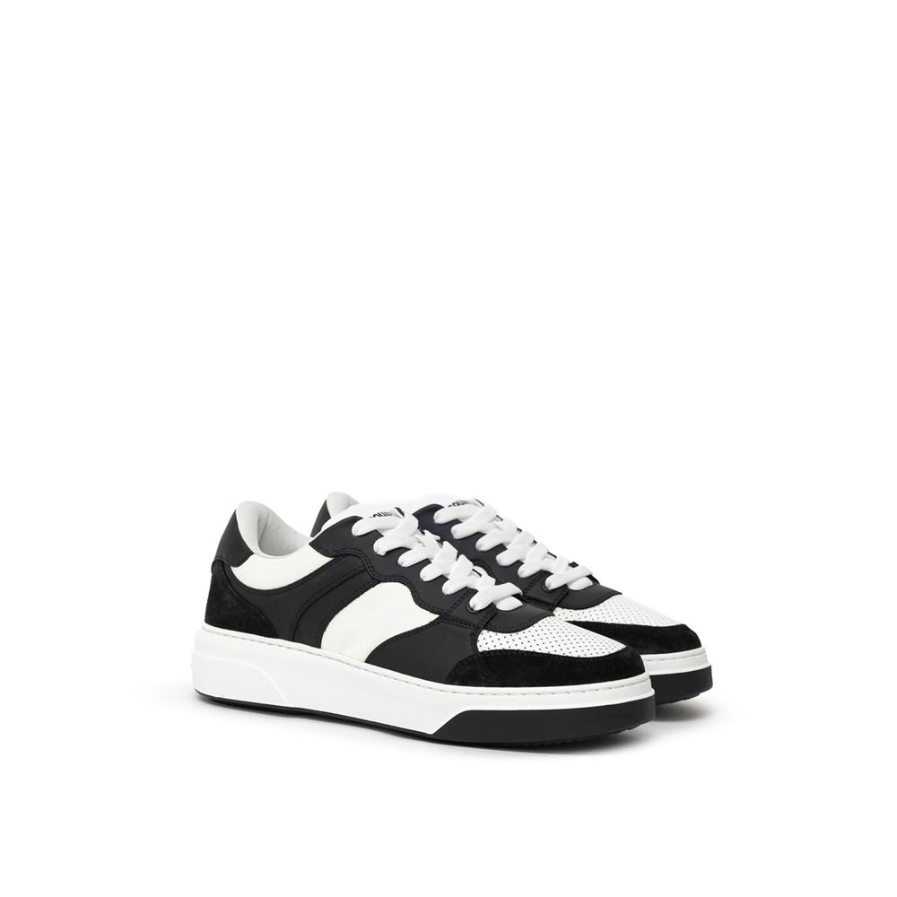 Dsquared² Black And White Leather Sneaker -   -  Dsquared².