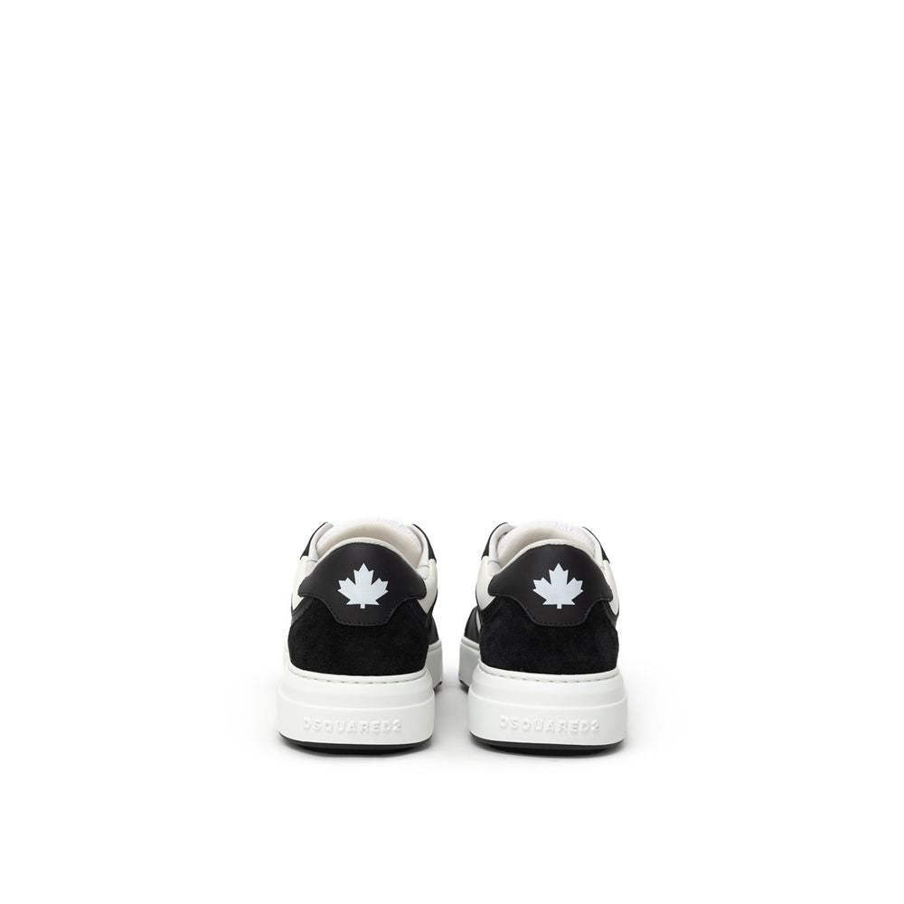 Dsquared² Black And White Leather Sneaker -   -  Dsquared².