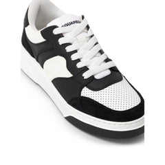 Dsquared² Black And White Leather Sneaker -   -  Dsquared².