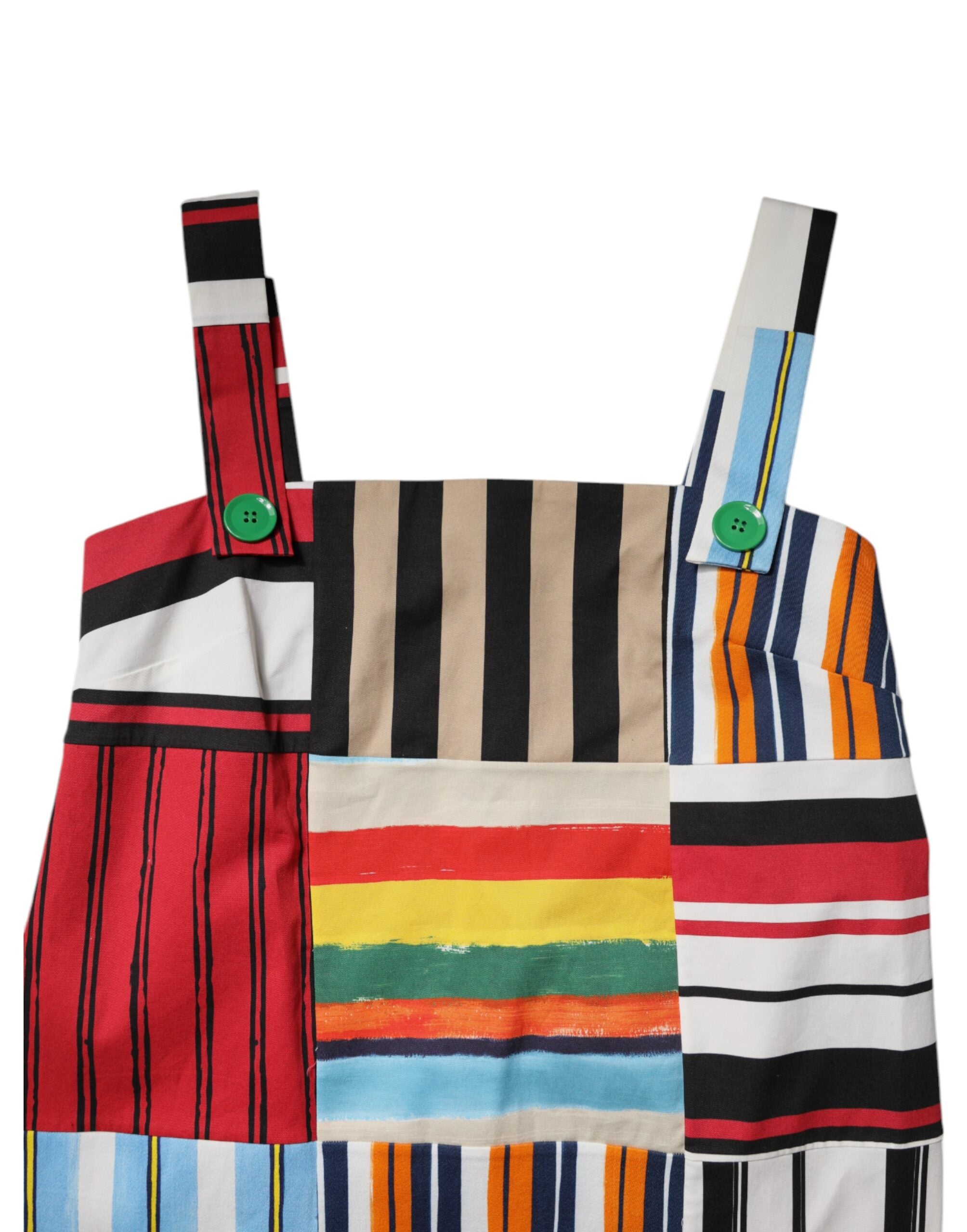 Dolce & Gabbana Multicolor Cotton Stripe Sleeveless Dress -   -  Dolce & Gabbana.