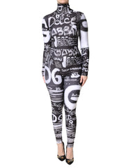 Dolce & Gabbana Black Logo Turtleneck Bodycon Jumpsuit Dress -   -  Dolce & Gabbana.