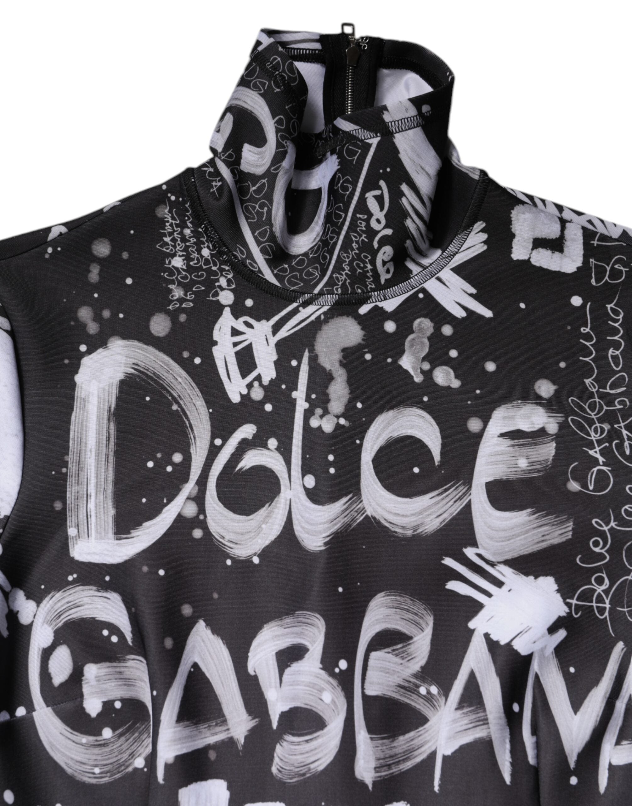 Dolce & Gabbana Black Logo Turtleneck Bodycon Jumpsuit Dress -   -  Dolce & Gabbana.