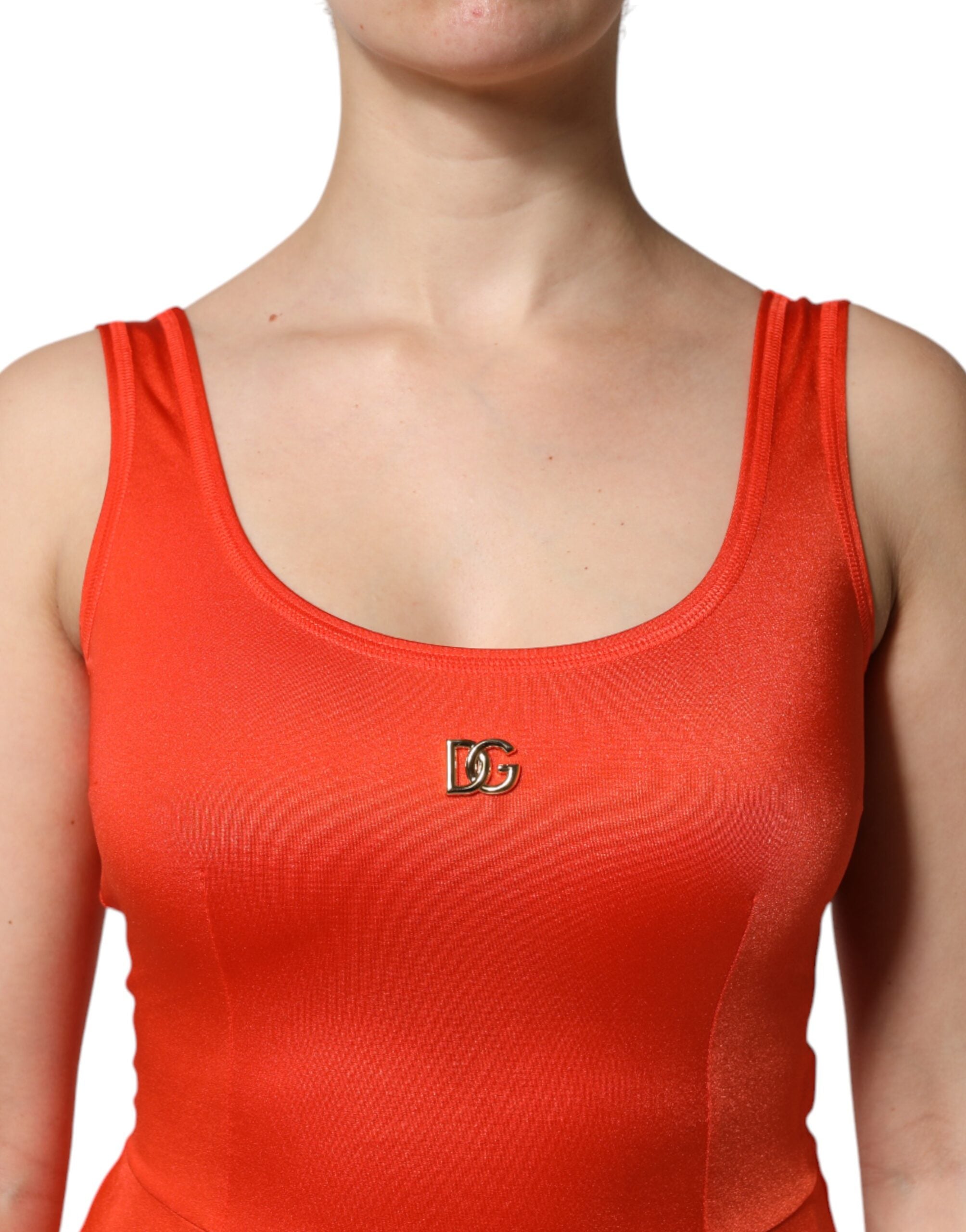 Dolce & Gabbana Orange Sleeveless Bodycon Jumpsuit Dress -   -  Dolce & Gabbana.