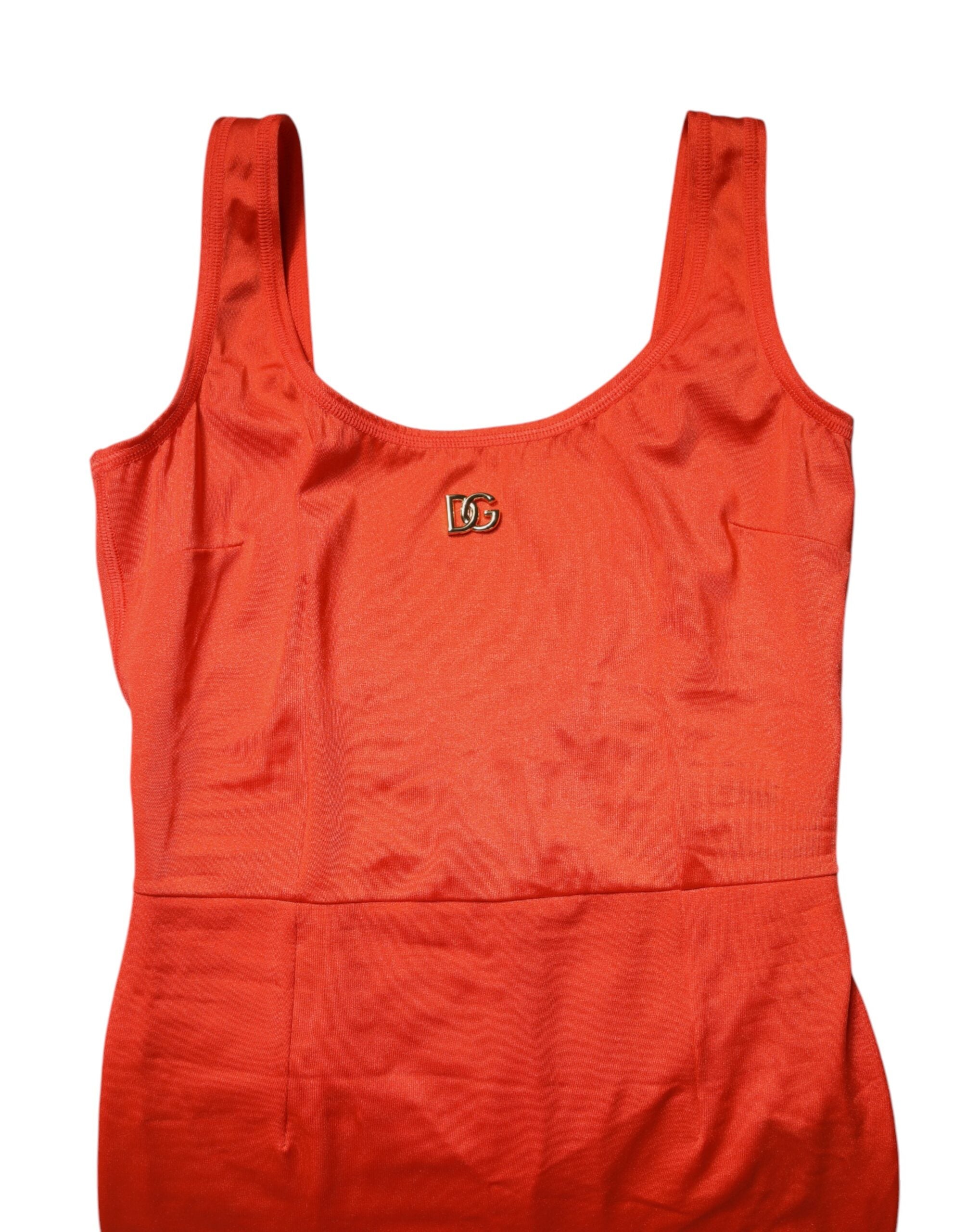 Dolce & Gabbana Orange Sleeveless Bodycon Jumpsuit Dress -   -  Dolce & Gabbana.
