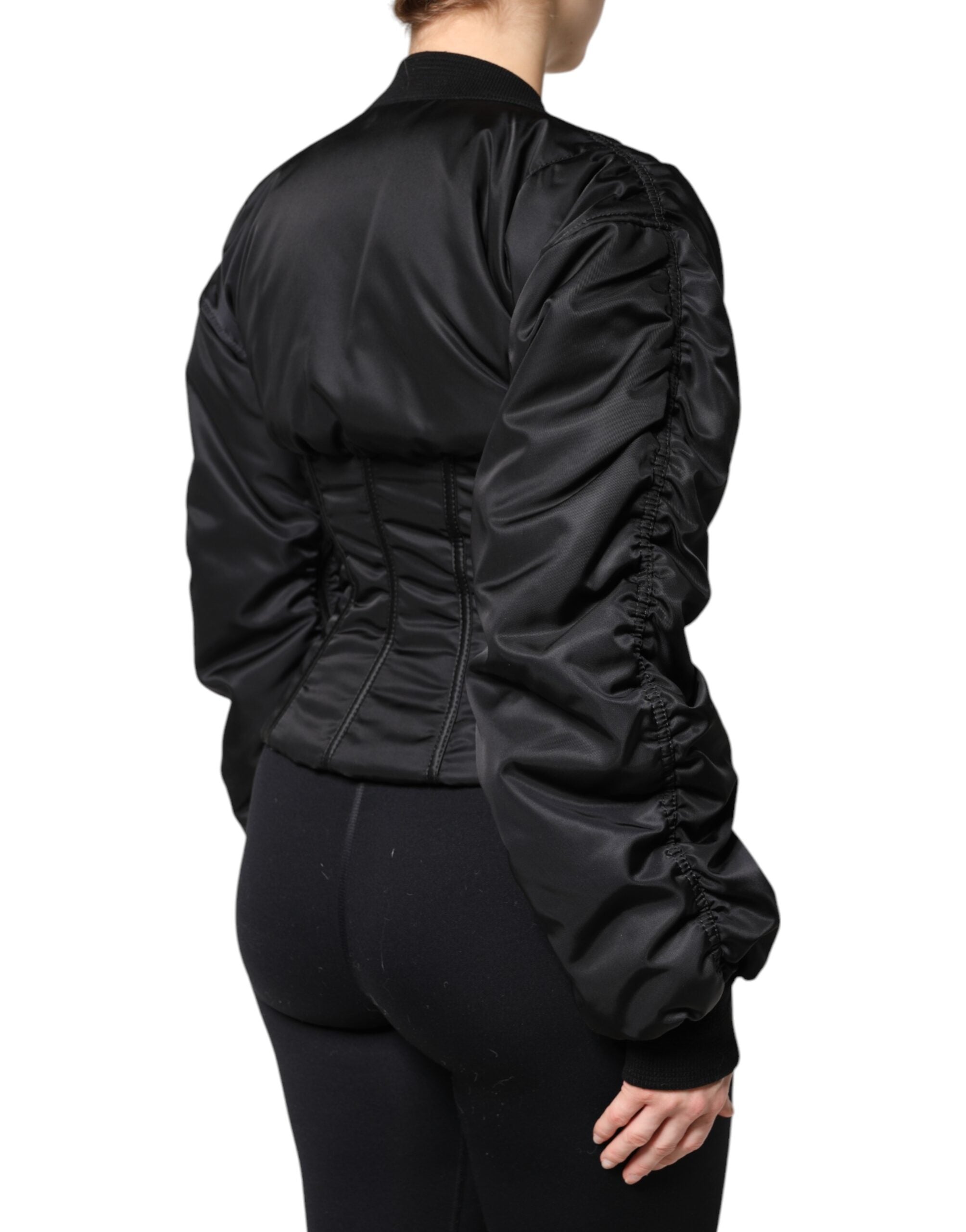 Dolce & Gabbana Black Nylon Full Zip Bustier Corset Jacket -   -  Dolce & Gabbana.