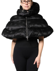 Dolce & Gabbana Black Padded Puffer Hooded Full Zip Cropped Jacket -   -  Dolce & Gabbana.