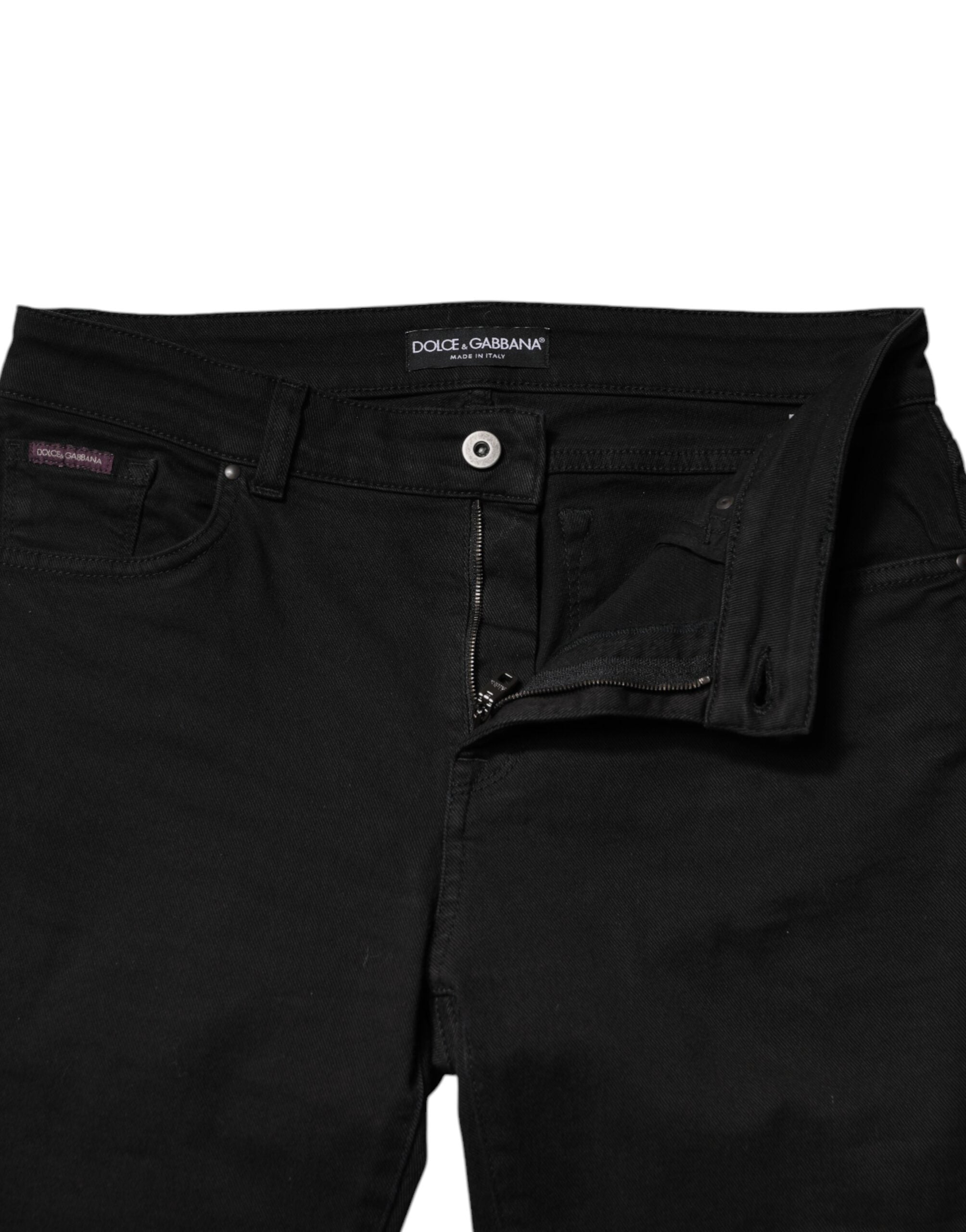 Dolce & Gabbana Black Cotton Mid Waisted Skinny Denim Jeans -   -  Dolce & Gabbana.