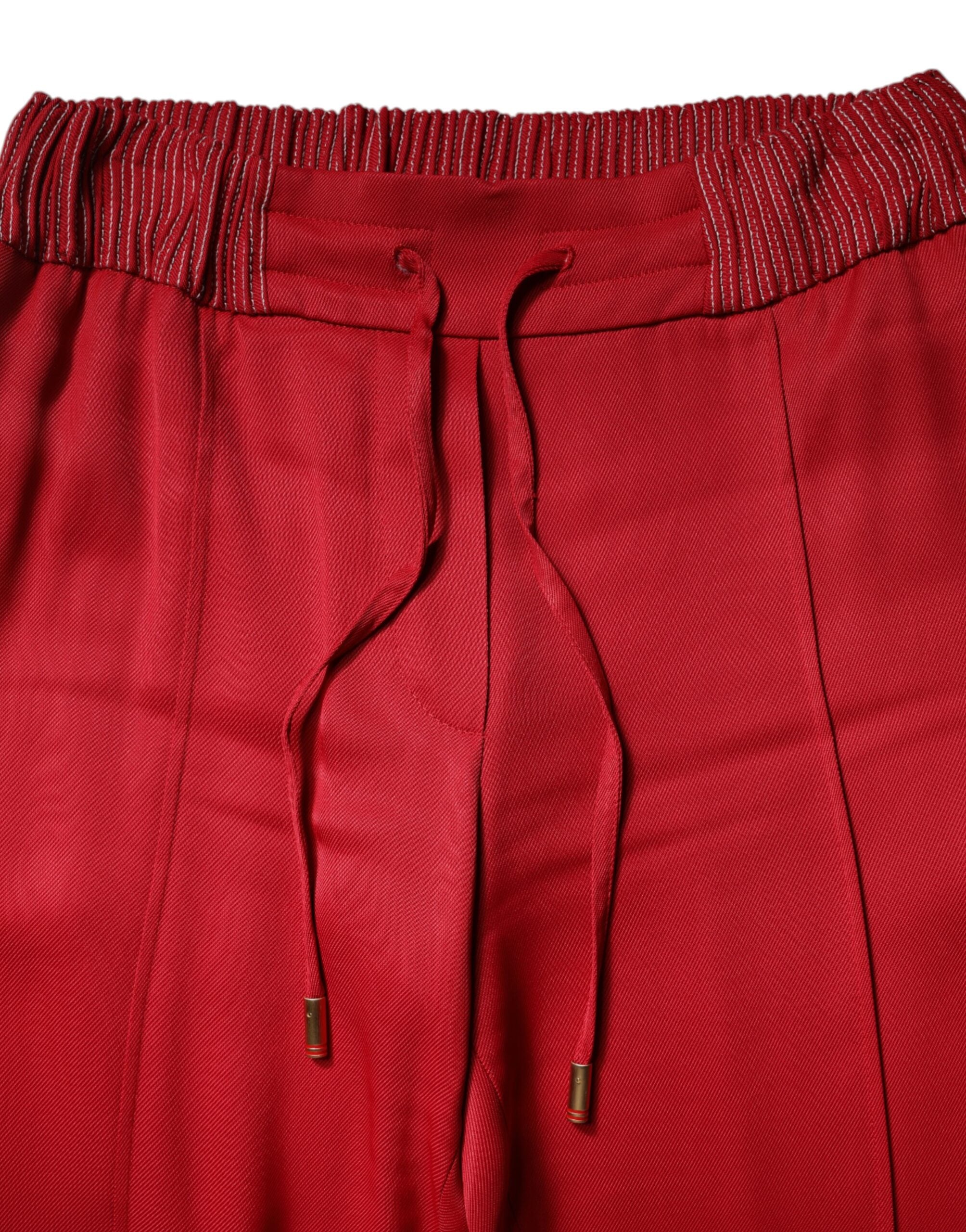 Dolce & Gabbana Red Viscose Straight Fit Pants -   -  Dolce & Gabbana.