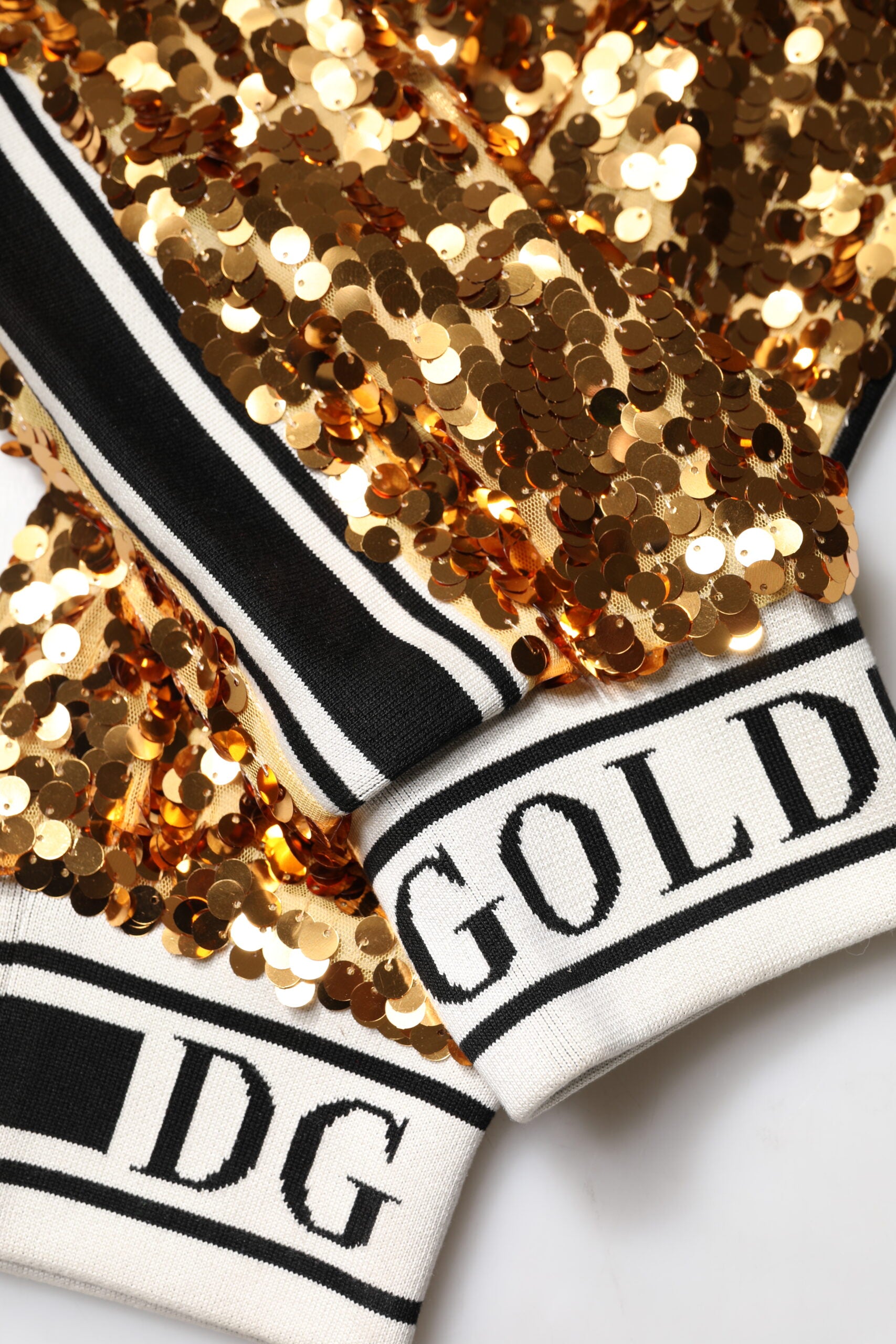 Dolce & Gabbana Metallic Gold DG Logo Sequined Jogger Pants -   -  Dolce & Gabbana.