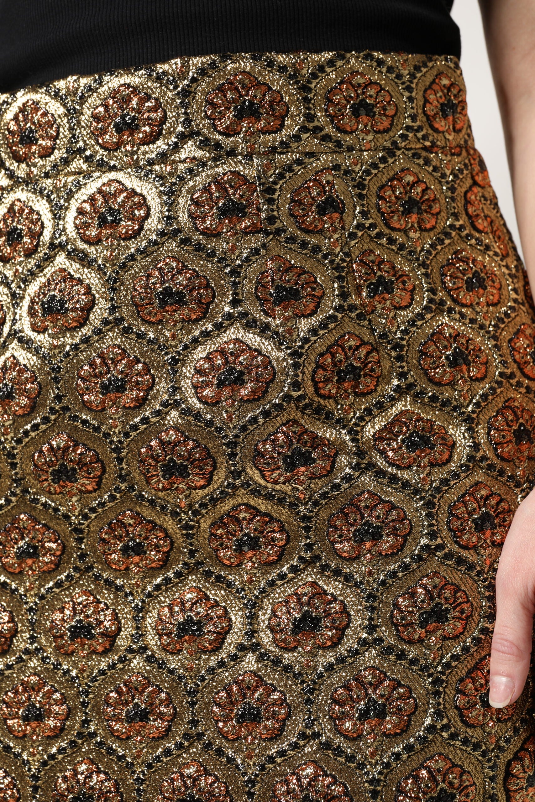 Dolce & Gabbana Brown Polyester Brocade A-line Mini Skirt -   -  Dolce & Gabbana.