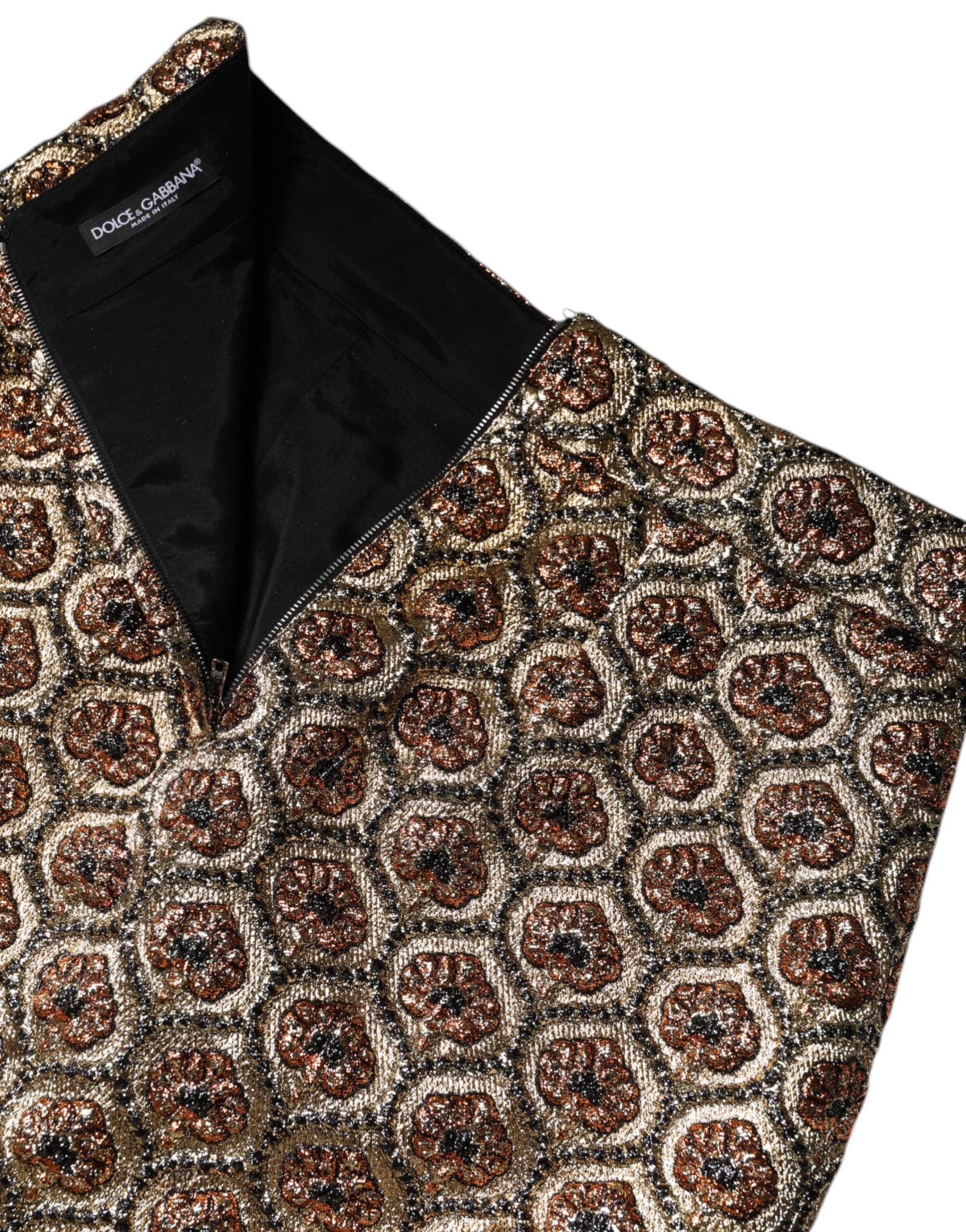 Dolce & Gabbana Brown Polyester Brocade A-line Mini Skirt -   -  Dolce & Gabbana.