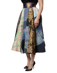 Dolce & Gabbana Multicolor Patchwork High Waisted Midi Skirt -   -  Dolce & Gabbana.