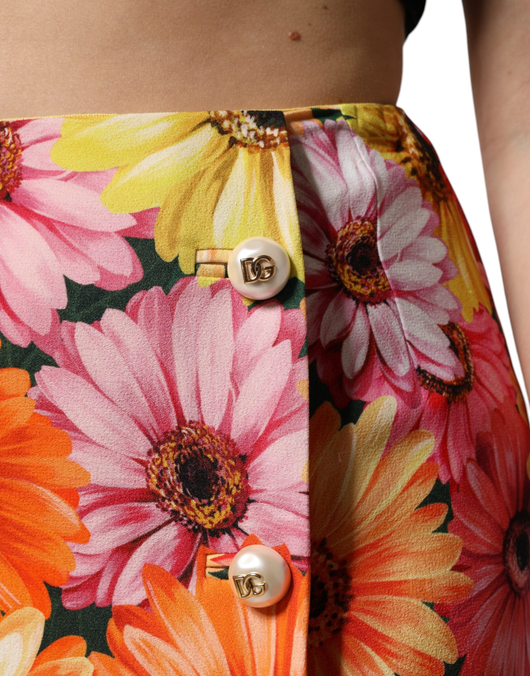 Dolce & Gabbana Multicolor Floral High Waist Mini Skirt -   -  Dolce & Gabbana.