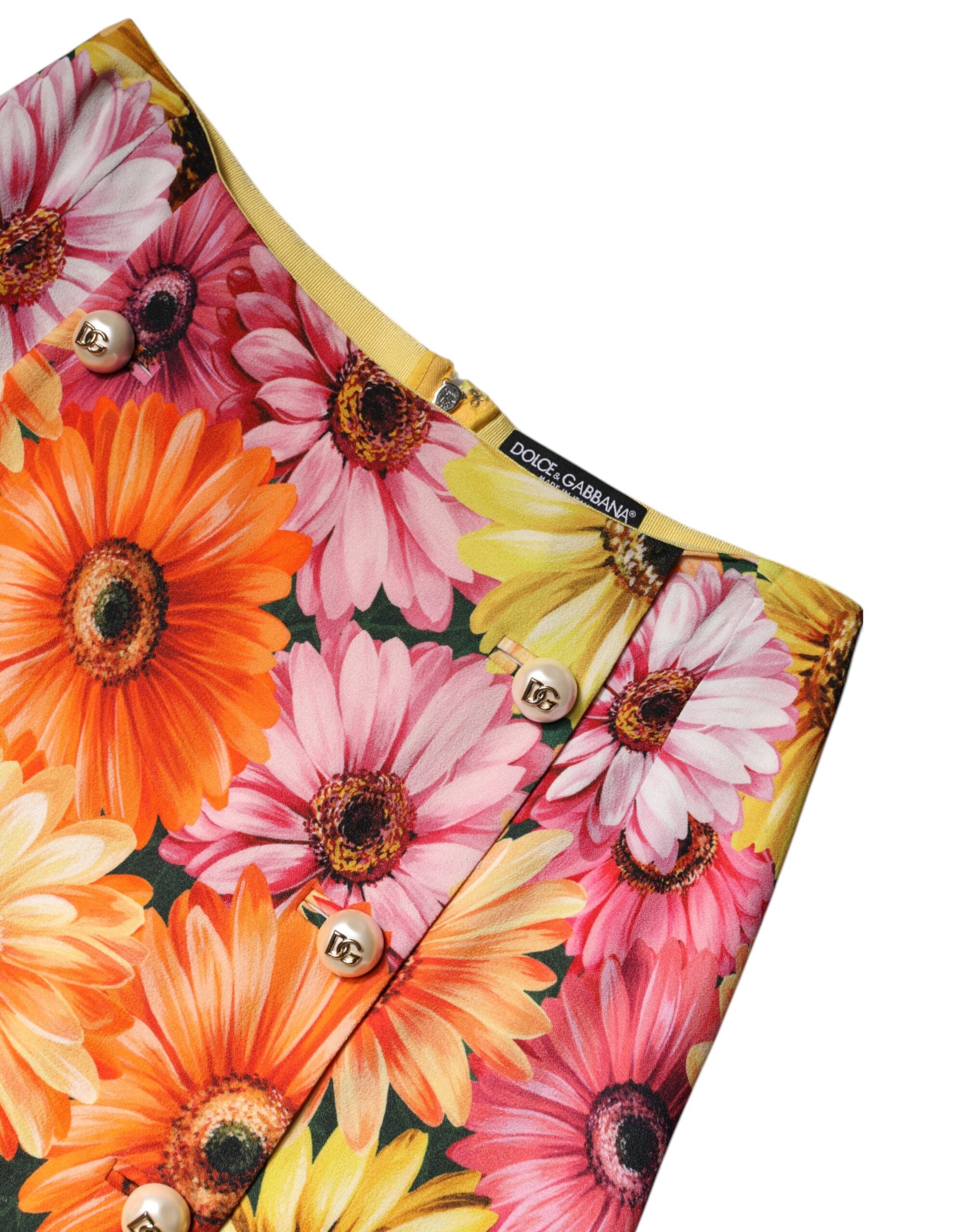 Dolce & Gabbana Multicolor Floral High Waist Mini Skirt -   -  Dolce & Gabbana.