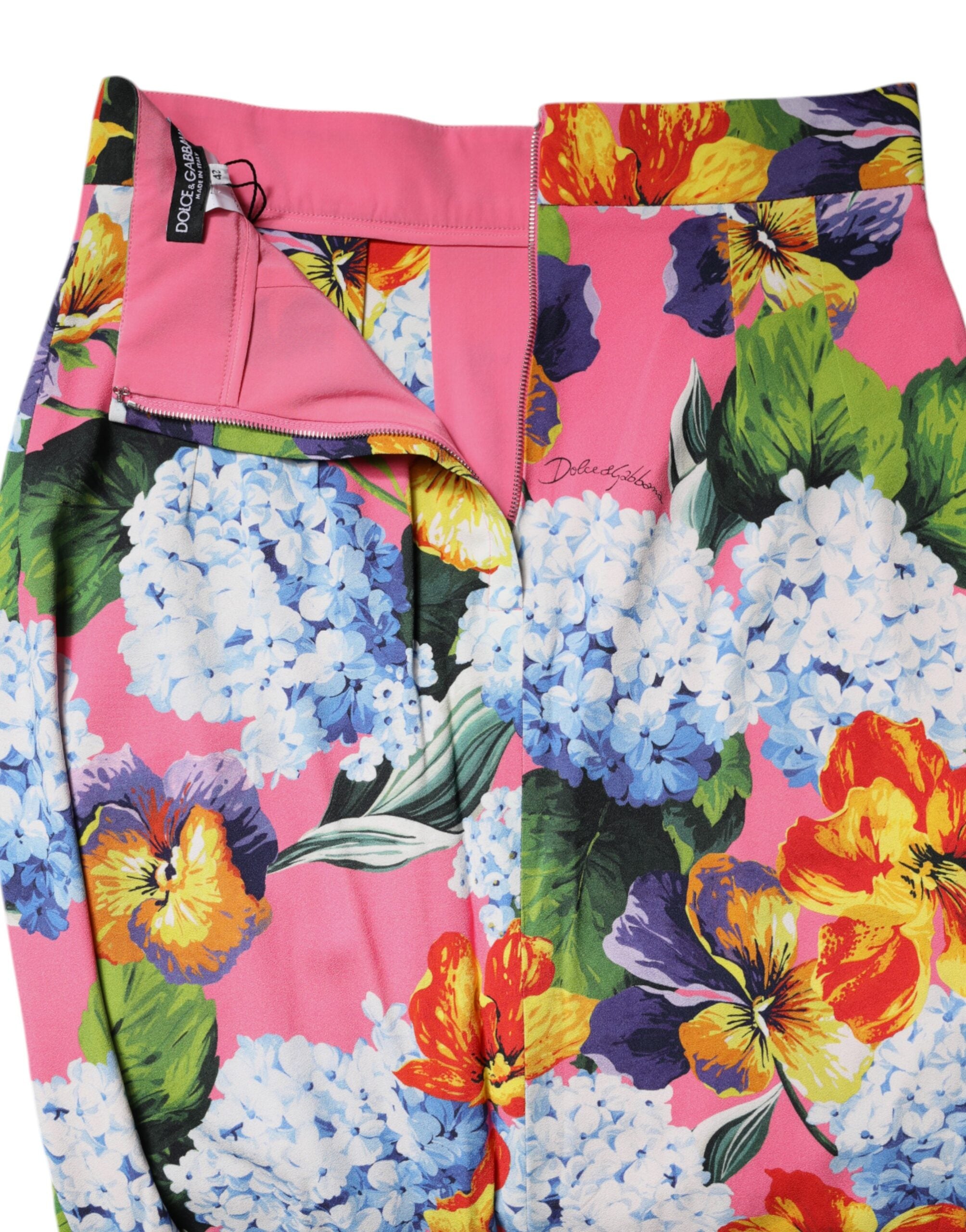 Dolce & Gabbana Multicolor Floral High Waist Midi Skirt -   -  Dolce & Gabbana.