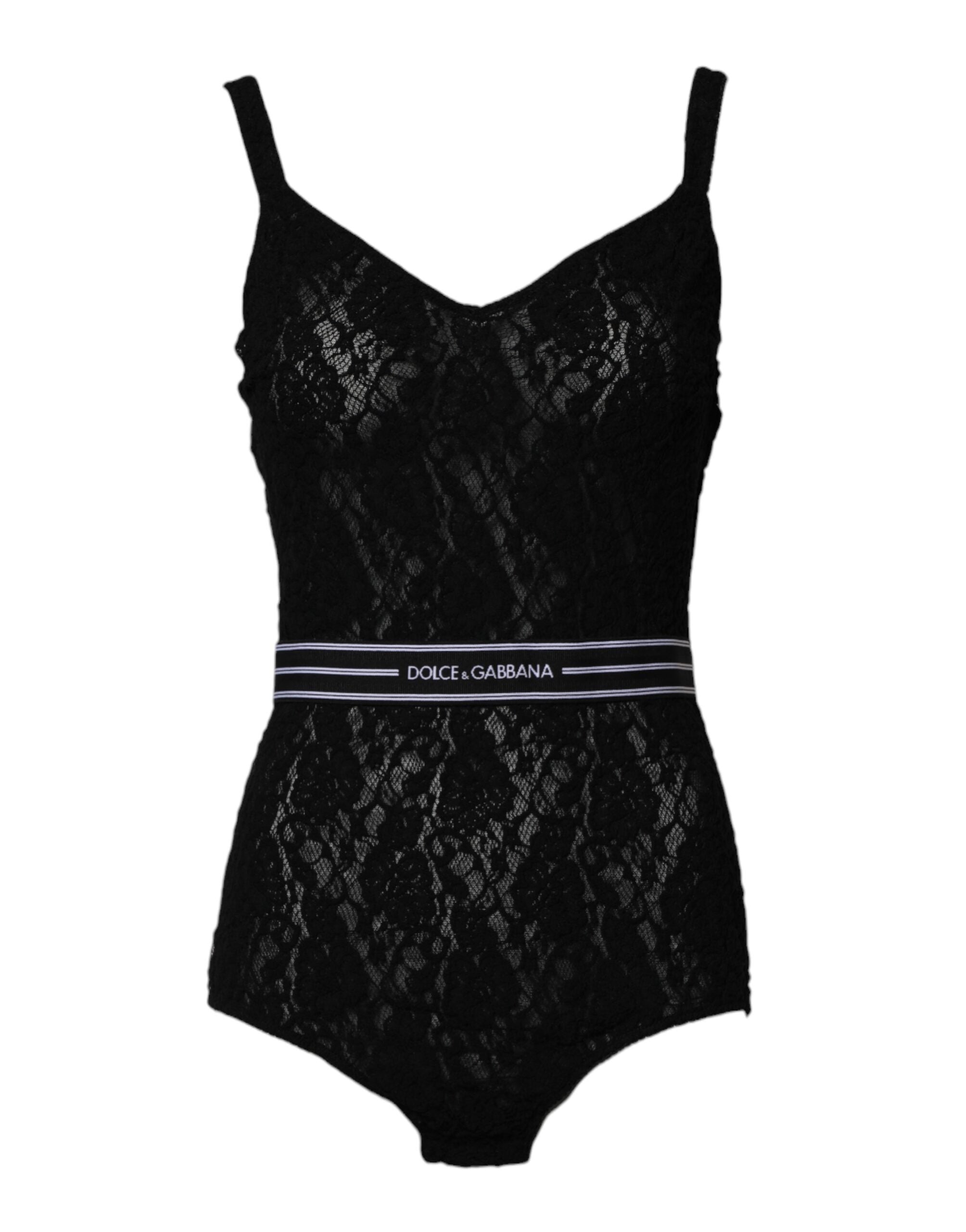 Dolce & Gabbana Black Lace Branded Elastic Lingerie Bodysuit Underwear -   -  Dolce & Gabbana.