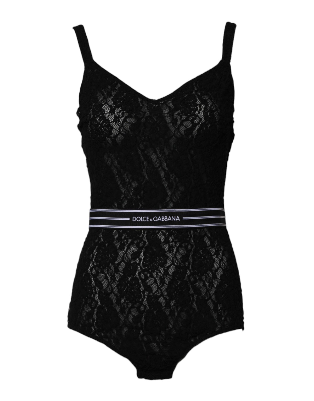 Dolce & Gabbana Black Lace Branded Elastic Lingerie Bodysuit Underwear -   -  Dolce & Gabbana.