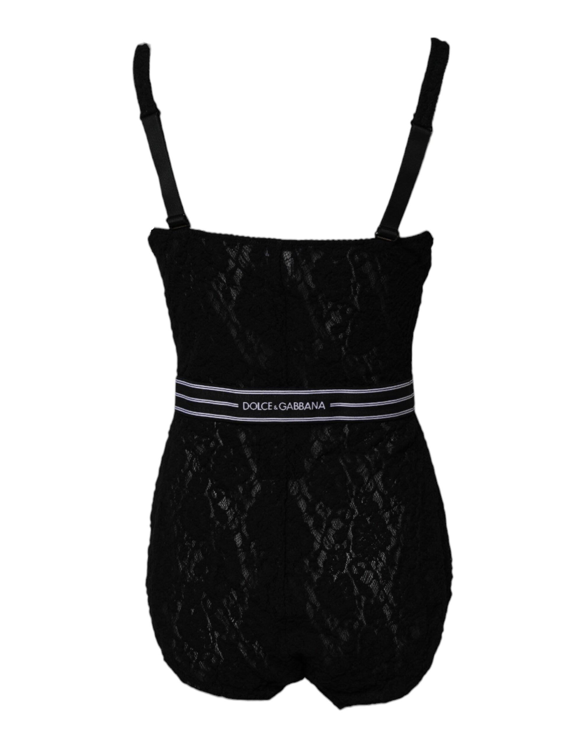 Dolce & Gabbana Black Lace Branded Elastic Lingerie Bodysuit Underwear -   -  Dolce & Gabbana.